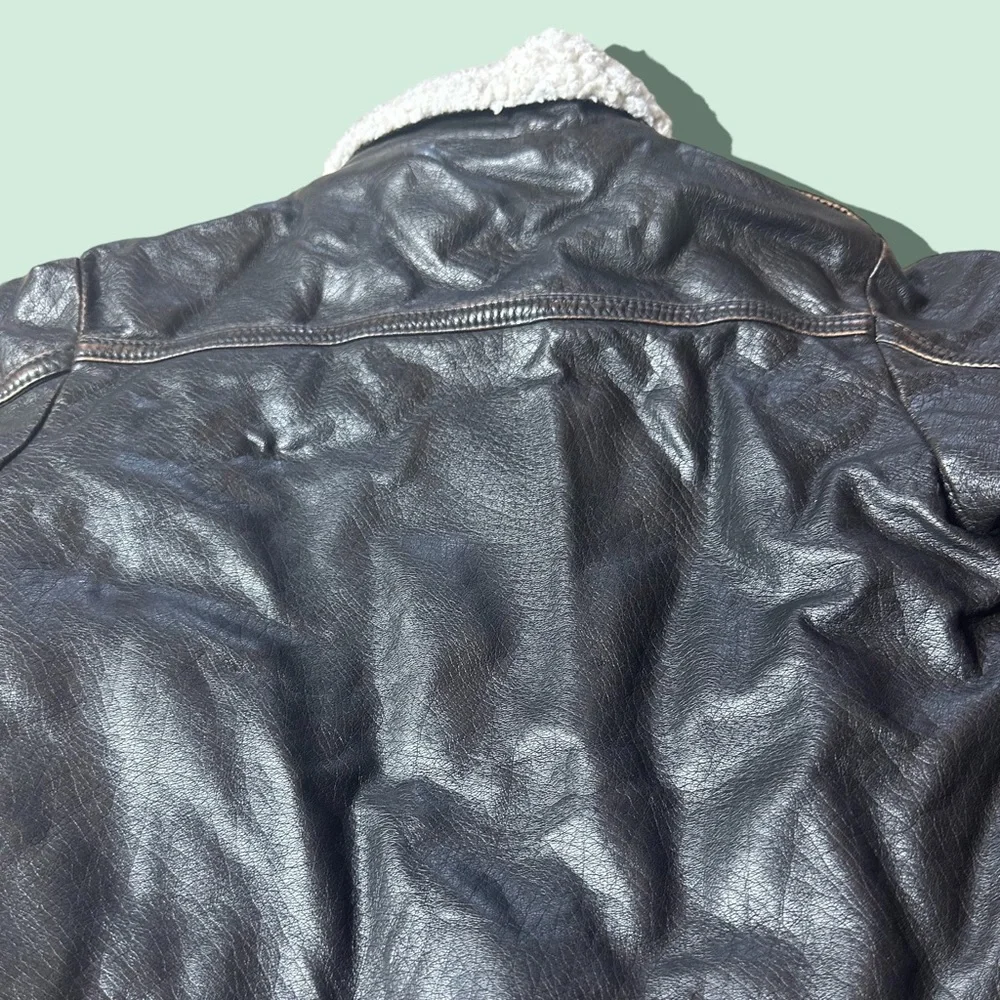 Toddler Harley Davidson Motorcycle Faux Leather Sherpa Lined Zip Up Jacket Sz 2T - Picture 9 of 11